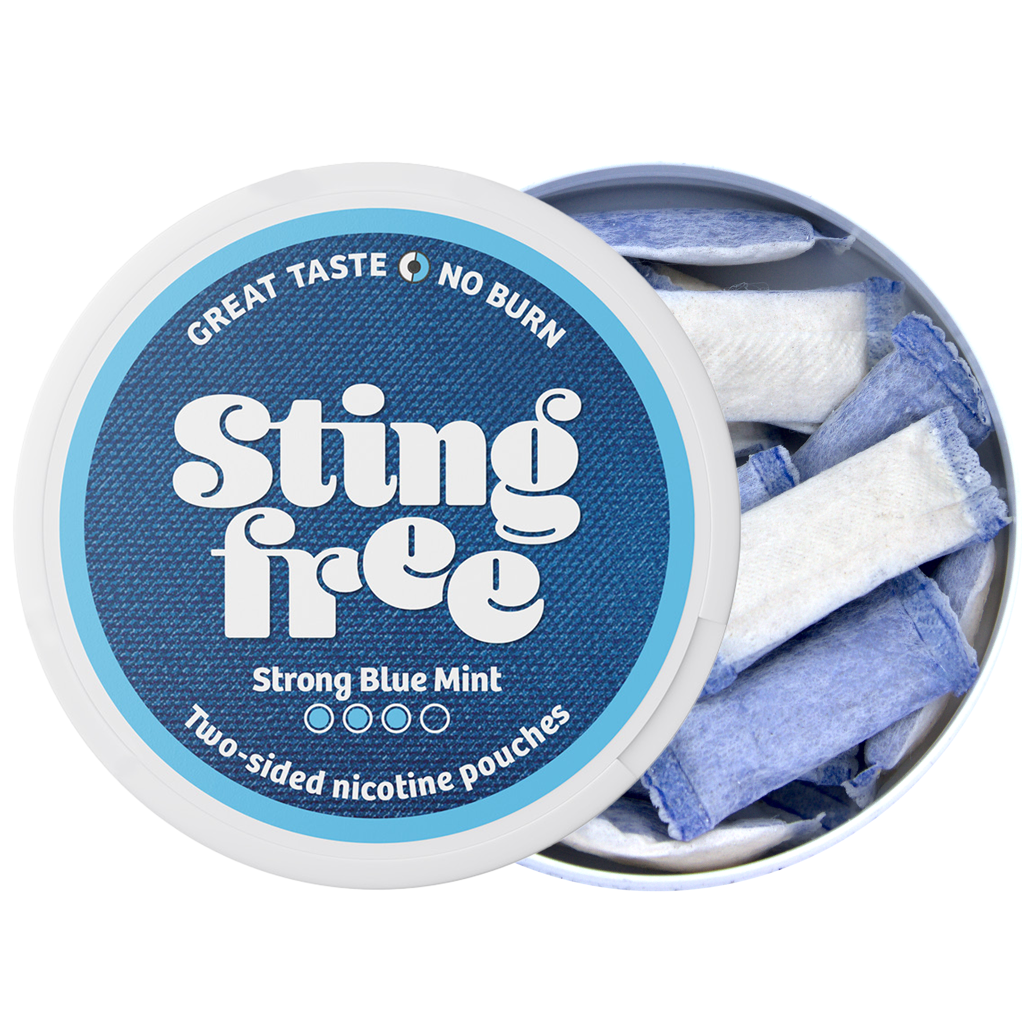 sting free strong blue mint nicotine pouches