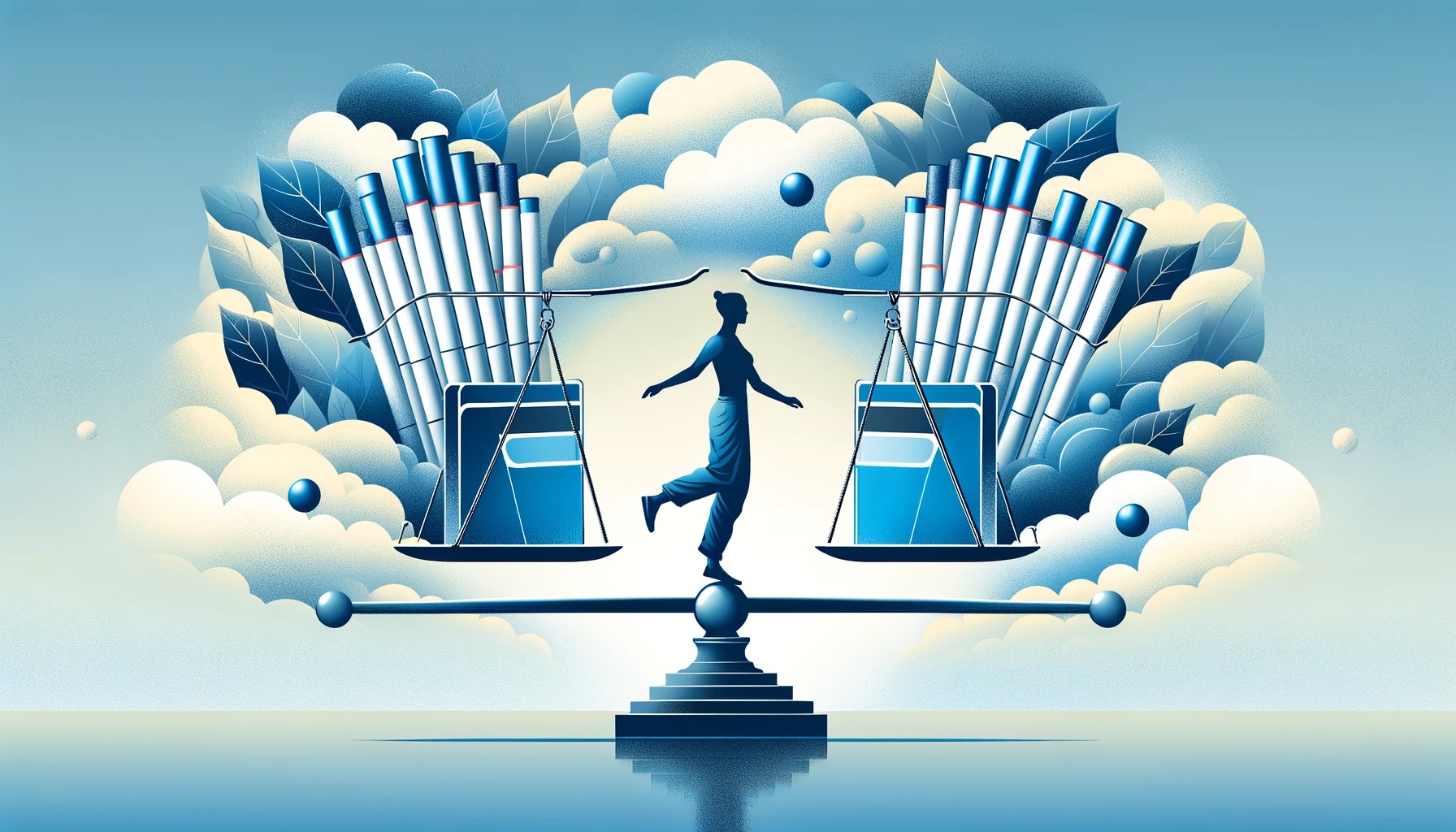 Scales showing nicotine products