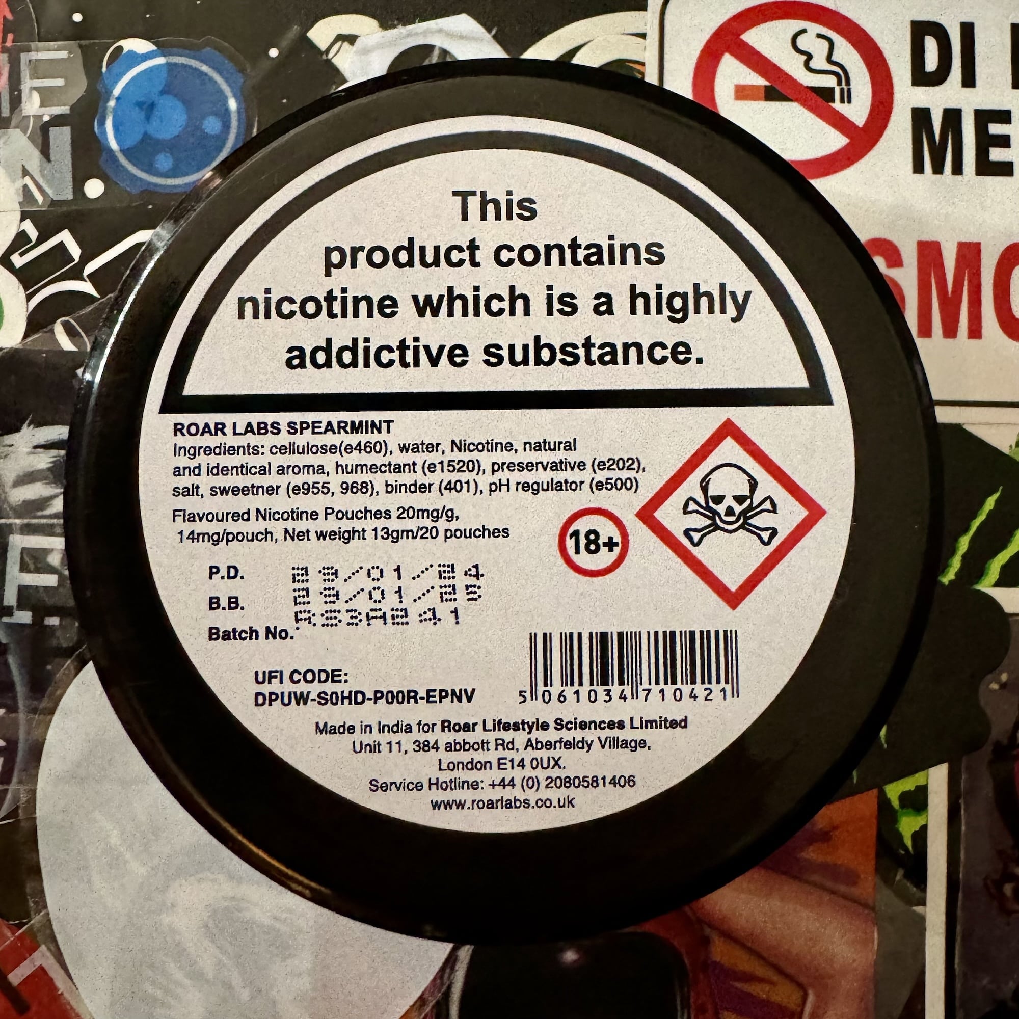 Roarlabs Nicotine Pouch Label