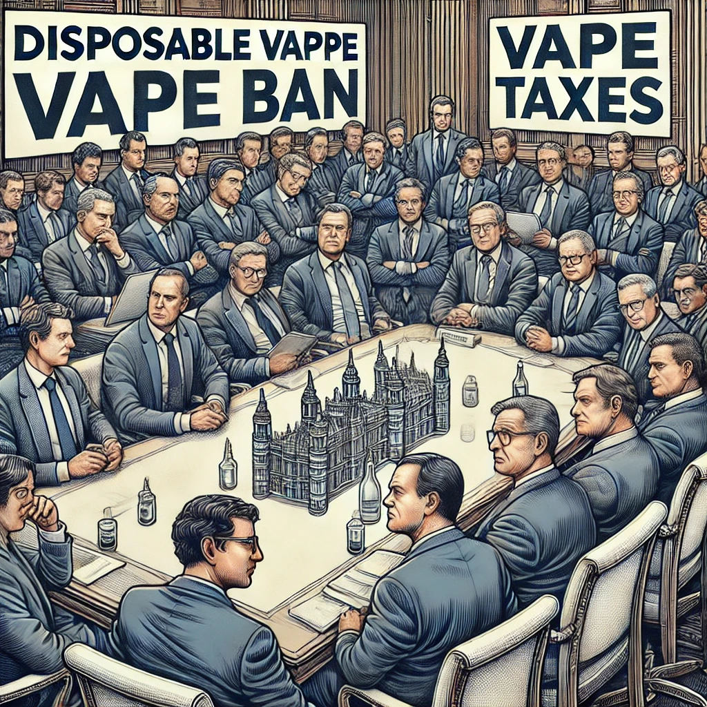 UK officials in a meeting about vape legislation.