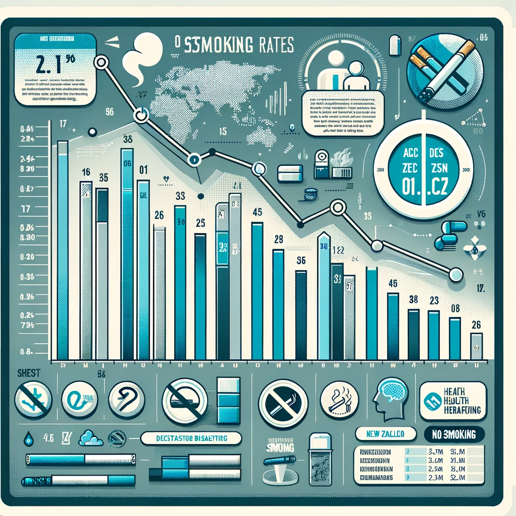 Infographic showing smoking rates and harm reduction statistics.