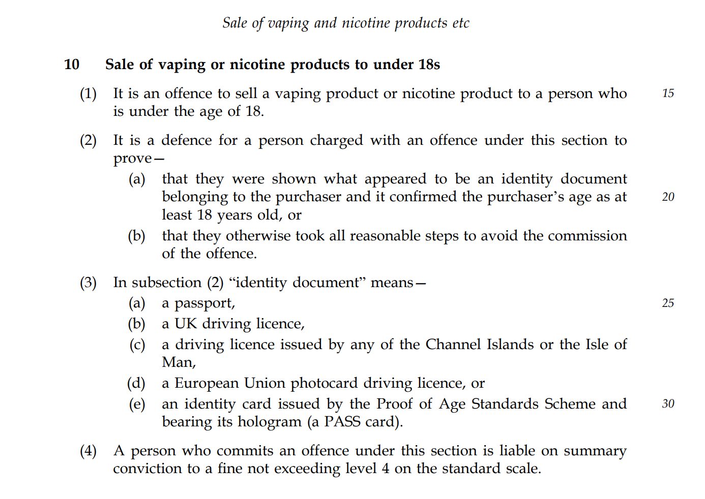 No sale to under 18s