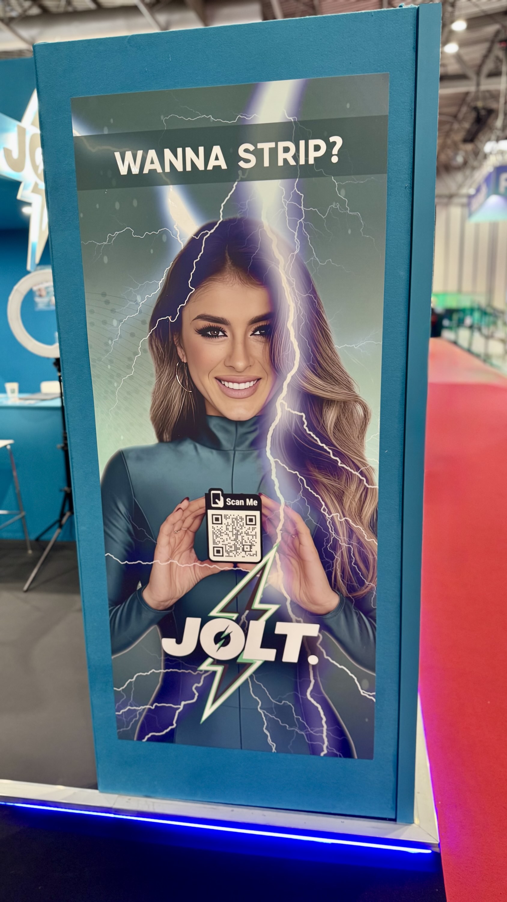 Jolt nicotine strip advert at The Vaper Expo 2024