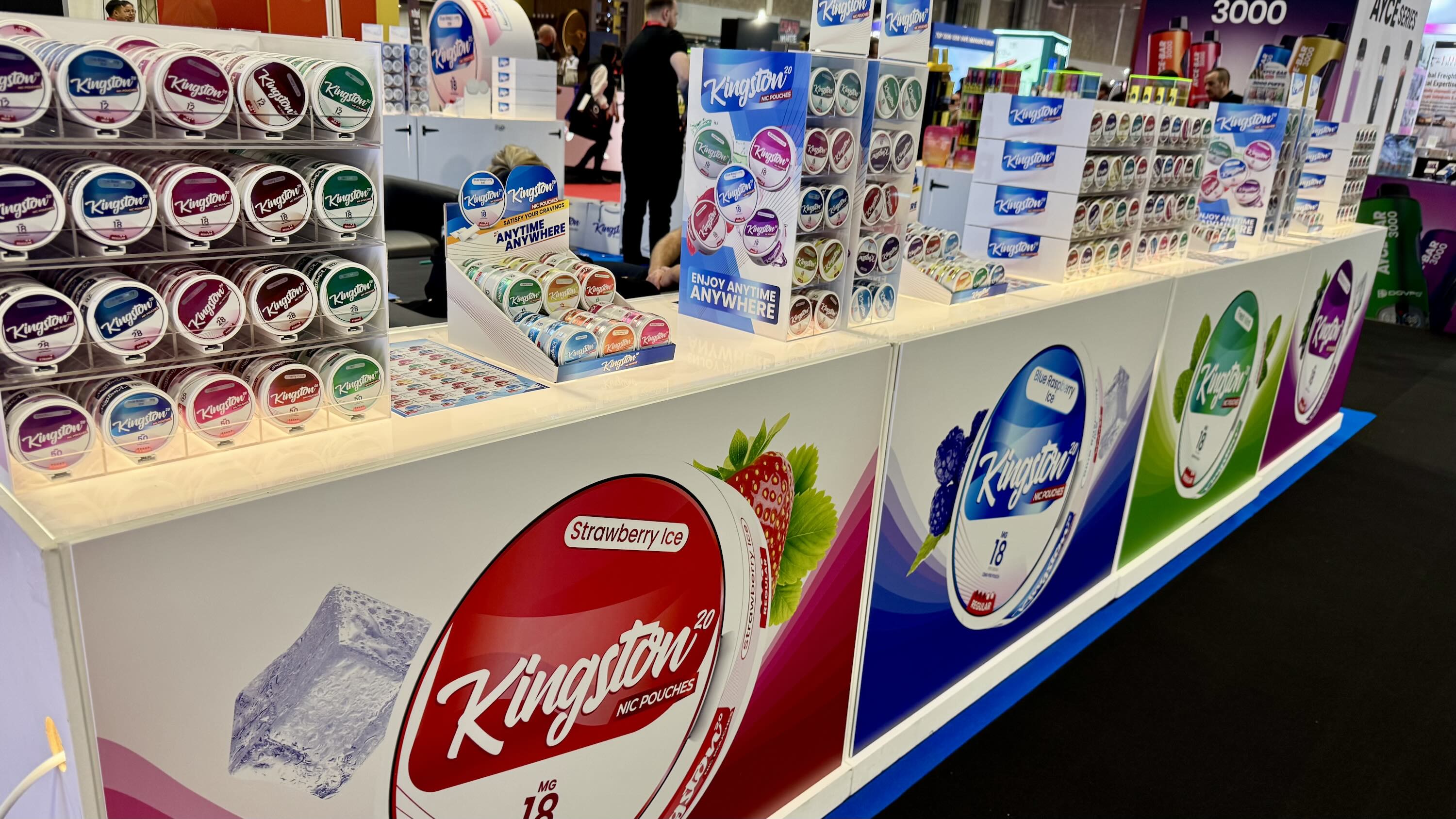 Kingston brand nicotine pouches at The Vaper Expo 2024