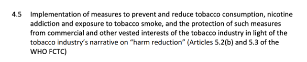 Screenshot of a document with text highlighting harm reduction in quotes.